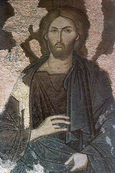 Detail of the Deisis mosaic of Christ 