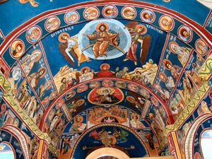 Detail of fresco painting in church