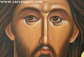 Christ Pantocrator, detail. Oil colors on wooden board.