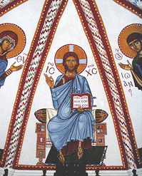 Christ the Savior, hand-painted true fresco mural