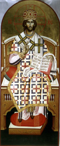 Decorative icon for the archbishop's throne, hand-painted 1999